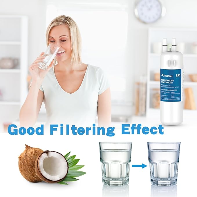 Fancial Refrigerator Water Filters Replacement for Whirlpool, Maytag, KitchenAid-Compatible with EDR1RXD1,W10295370A, Filter 1, WHR1RXD1,6-Month Long Life,three-pack