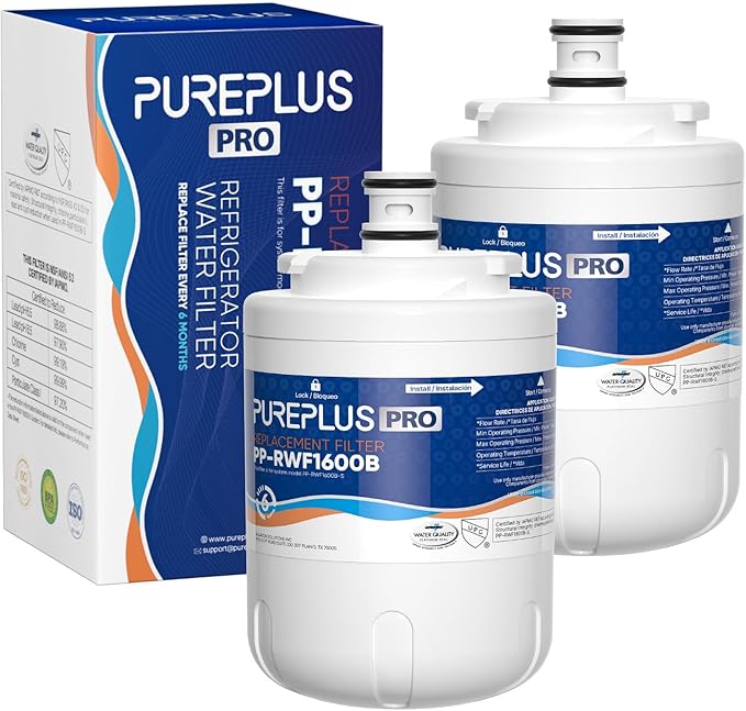 PUREPLUS UKF7003 NSF 53&42 Certified Replacement for Maytag UKF7002AXX, UKF7003AXX, Everydrop Filter 7, EDR7D1, UKF7002, UKF7001AXX, UKF6001AXX, UKF5001AXX, UKF7003T, Refrigerator Water Filter, 2PACK