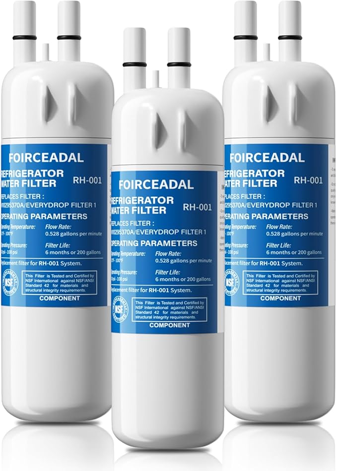 Upgraded W10295370A Water Filter Replacement Compatible with Whirlpool EDR1RXD1, Filter 1, EDR1RXD1B, WHR1RXD1, KAD1RXD1, P8RFWB2L, P4RFWB, WD-F38, 46-9081, 46-9930, 3 Pack