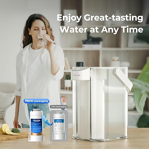 Waterdrop EDF Water Filter Replacement for Waterdrop ED01/ED02/ED04 Electric Water Filter Pitcher, 3 Months or 200 Gallons, NSF/ANSI 401&53&42&372, 2 Pack