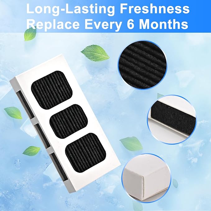 6 PACK Refrigerator Air Filter Replacement for Paultra2, Compatible with Frigidaire Pureair Ultra 2, Pure Air Ultra 2, Pureair Ultra II, Electrolux 242047805, 5303918847, EAP12364179