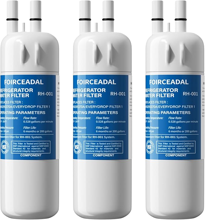 EDR1RXD1 Water Filter Replacement Compatible with Whirlpool W10295370A, Filter 1, EDR1RXD1B, WHR1RXD1, KAD1RXD1, P8RFWB2L, P4RFWB, WD-F38, 46-9081, 46-9930, 3 Pack