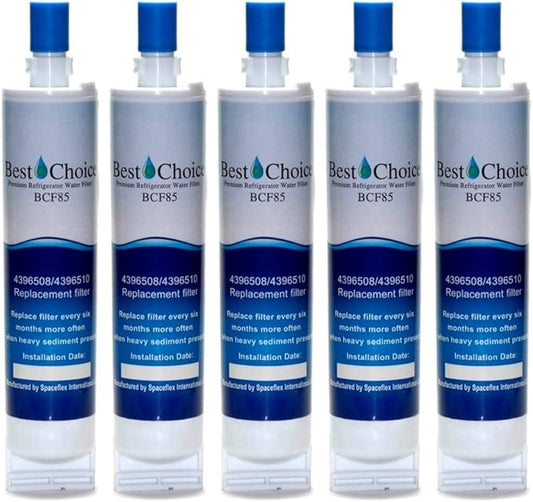 Best Choice Water Filter Replacement For Whirlpool 4396508, 4396510, EveryDrop EDR5RXD1 Filter 5, NL240V, WFL400, PUR W10186668 Certified Refrigerator Cartridge (5-Pack)