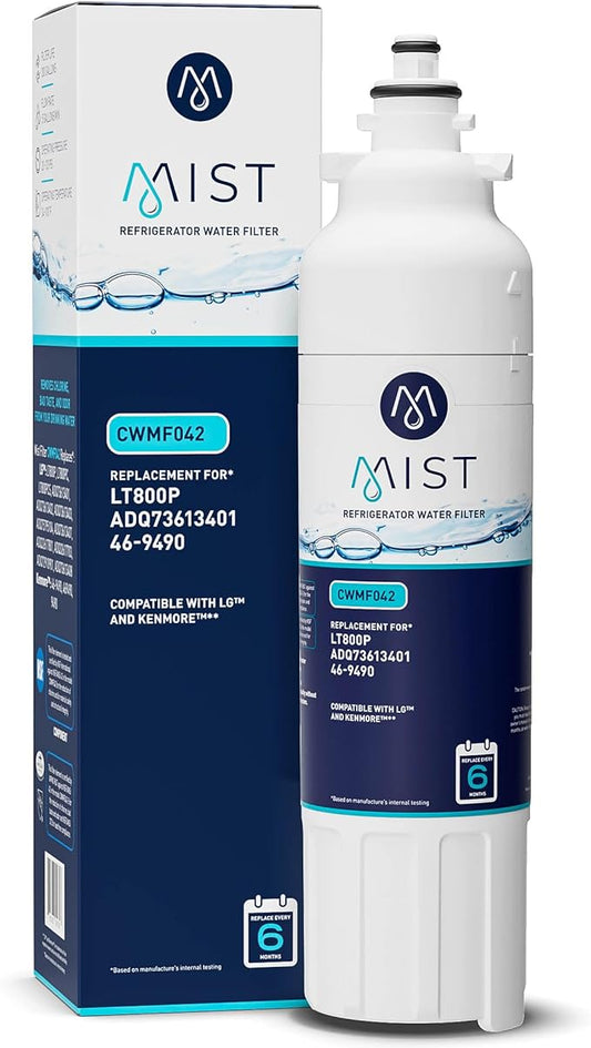 Mist ADQ73613401 Refrigerator Water Filter Replacement for LG LT800P, ADQ73613402, Kenmore 46-9490, Fridge LSXS26326S – NSF 42 Certified – 1 Pack