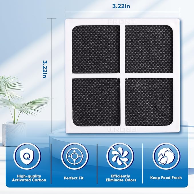 PUREPLUS LT800P NSF/ANSI 53&42 Certified Replacement for LG ADQ73613401, Kenmore 469490, 9490, ADQ73613402, ADQ736134, LSXS26326S LMXC23746S, LT120F, Refrigerator Water and Air Filter Combo