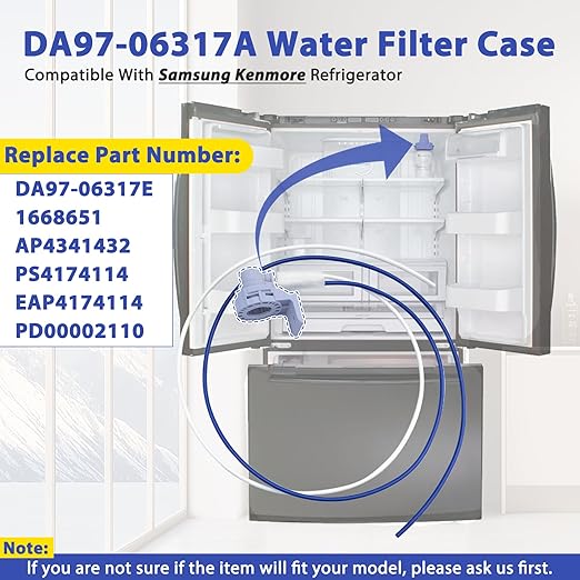 DA97-06317A Filter Head Compatible with Samsung RF263AEPN/XAA RF266AEPN/XAA RFG297ABRS/XAA RSG257AAWP/XAA etc. OEM DA97-06317E Head Case Assembly Replace 1668651 AP4341432 PS4174114 etc. -2 Year