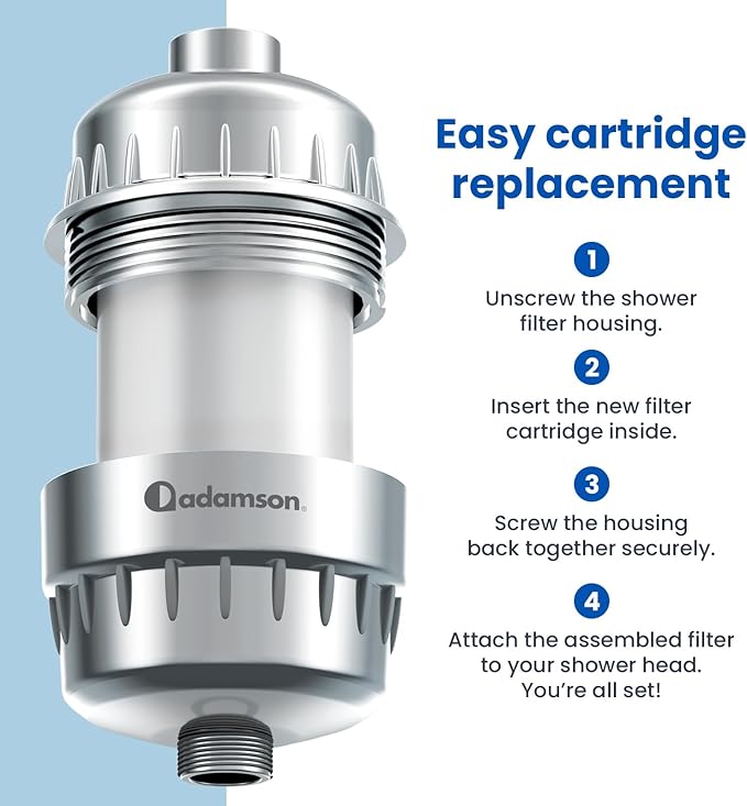Adamson Shower Filter Replacement Cartridge – Compatible with Adamson 36-Stage Shower Filter – Easy Installation – 6 Months Use – Shower Filter Refill