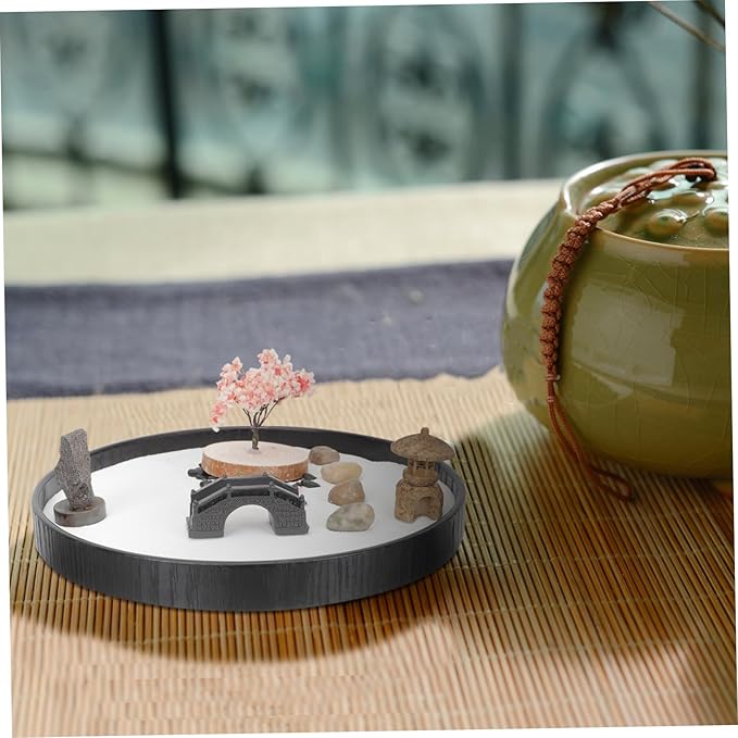 Milisten 1Set Zen Sandbox Ornaments Meditation Adornment for Home Decor Japanese Style Miniature Sand Table Zen Culture Enthusiasts Cozy and Calming Space