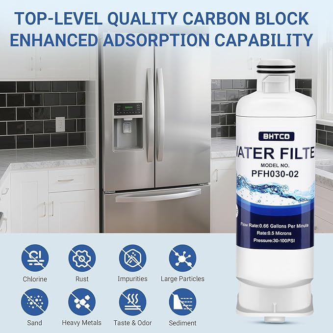 Water Filter for Samsung RF23BB8600QLAA/ RF30BB6600QLAA/ RF30BB660012AA/ RF30BB6200QLAA/ RF29BB8600QLAA/RF29BB860012AA/ RF30BB620012AA Refrigerator Replacement - 2 PCS