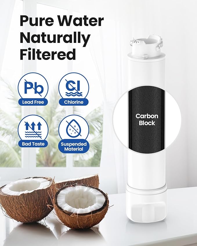 Ecoviva EPTWFU01 Replacement Water Filter, Compatible with Pure Source Ultra II, EPTWFU01C, 012505454226, 4562222, EWF02, PURE SOURCE ULTRA II, 3 Pack
