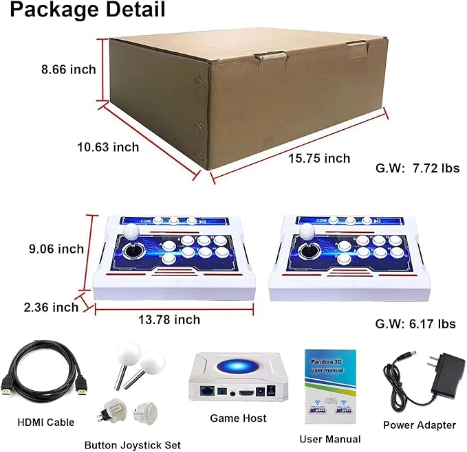 [39800 Games in 1] Pandora Box 3D Arcade Game Machine, Double Wireless Joystick Arcade Console, WiFi Function to Add Game Online,Compatible PC & Projector & TV