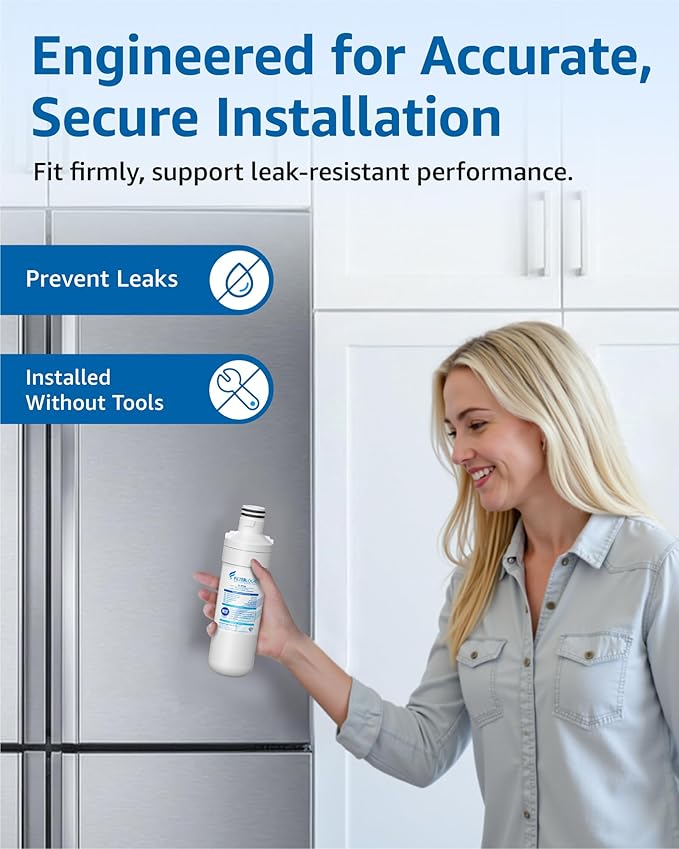 Filterlogic LT1000PC ADQ747935 MDJ64844601 NSF Certified Refrigerator Water Filter and Air Filter, Replacement for LG® LT1000P®, LT1000PC, LT-1000PC, MDJ64844601 and LT120F®, 3 Combo