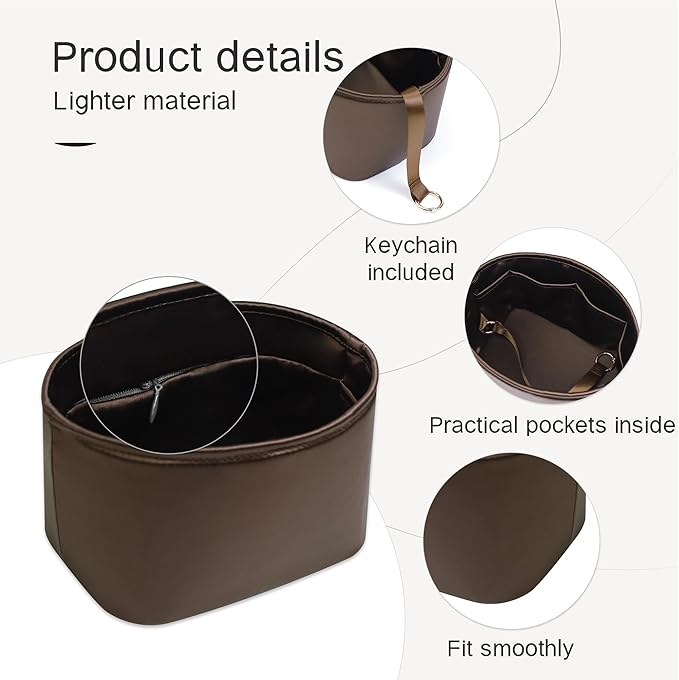 Silky Bag Insert Fit for Hermes Picotin 18/22, Silky Purse Organizer, Lightweight and Silk Touch (Fits PC18, Ebene)