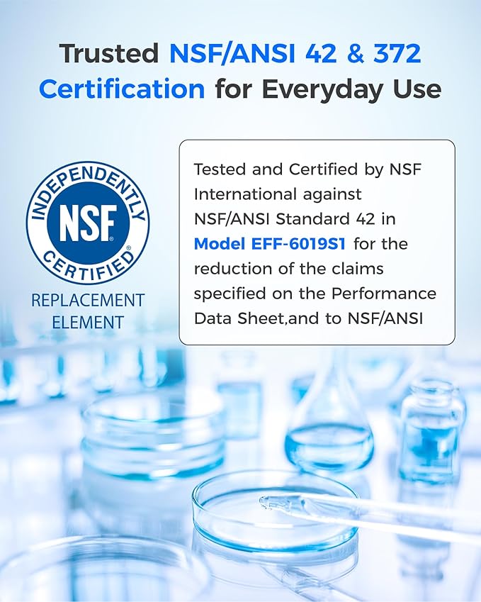 Waterdrop WD-F19C-AL Alkaline Refrigerator Water Filter, Enhances pH, Replacement for GE® RPWFE®, RPWF (Built-in CHIP) Refrigerator Water Filter, Compatible with GFE28GYNFS, GFE28GELDS