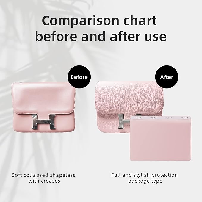 DGAZ Purse Pillow Shaper Insert for Hermes Constance 19/New19/24/New24 Bags, Silky Pillow Shaper for Luxury Handbags(Pink,C24)