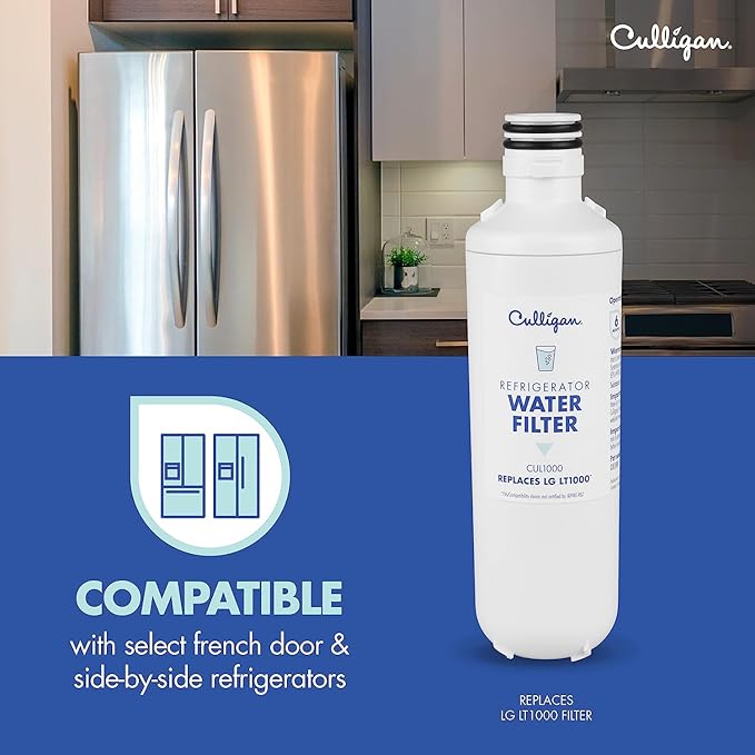Culligan CUL1000 Refrigerator Water Filter | Replacement for LG Water Filter (LT1000) | Replace Every 6 Months | Pack of 1