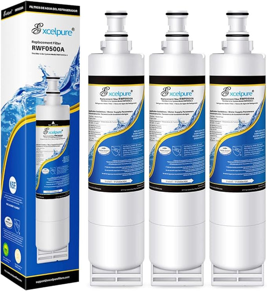 EXCELPURE 4396508 Refrigerator Water Filter Replacement for Whirlpool EDR5RXD1, 4396510, KitchenAid 4392857, EveryDrop FILTER 5, Kenmore 9010, NL240 LC400V WF285 R-9010 WF-NL300 WSW-1, RWF0500A, 3PACK