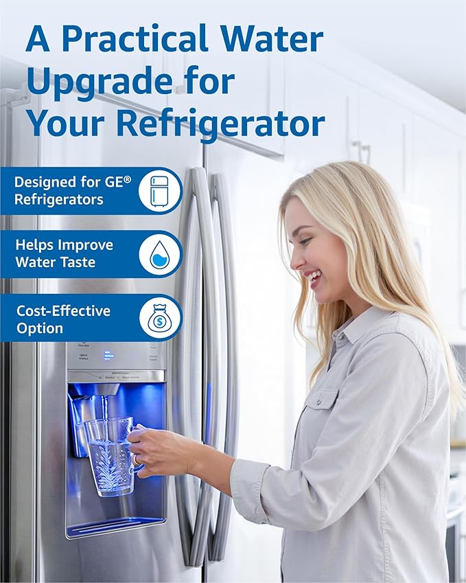 Filterlogic FL-RF13 Replacement for GE® MWF®, SmartWater® MWFP, MWFINT, MWFA, GWF, HDX FMG-1, GSE25GSHECSS, WFC1201, RWF1060 Refrigerator Water filter