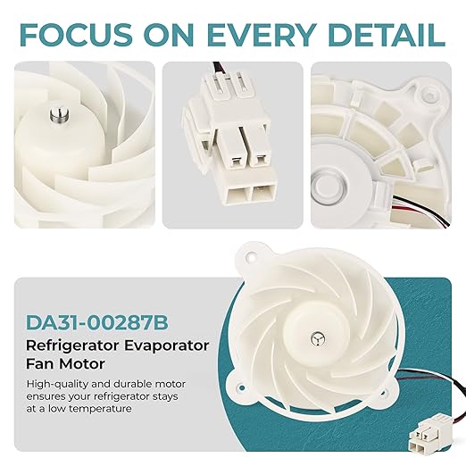 DA31-00334C DA31-00287B Refrigerator Evaporator Fan Motor Replacement Compatible with Sam-Sung Refrigerator Fridge, Replaces DA31-00305A DA96-00968A DA31-00334C DA31-00334A by Fetechmate