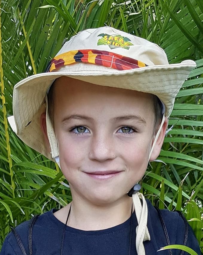 Safari Kidz Outdoor Explorer Kit - Orange and Pink Camouflage Cargo Vest and Hat Set, Backyard Nature Adventures, Washable Costume for children, Bundle (4 items)