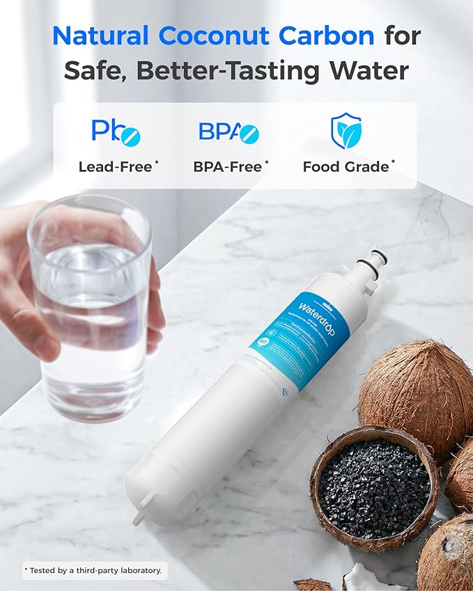 Waterdrop Replacement for GE® RPWFE®, RPWF (Built-in CHIP) Refrigerator Water Filter, Compatible with GFE28GYNFS, GFE28GELDS, PFE28KELDS, PFE28KYNFS, GFD28GELDS, PWE23KELDS, 6 Filters