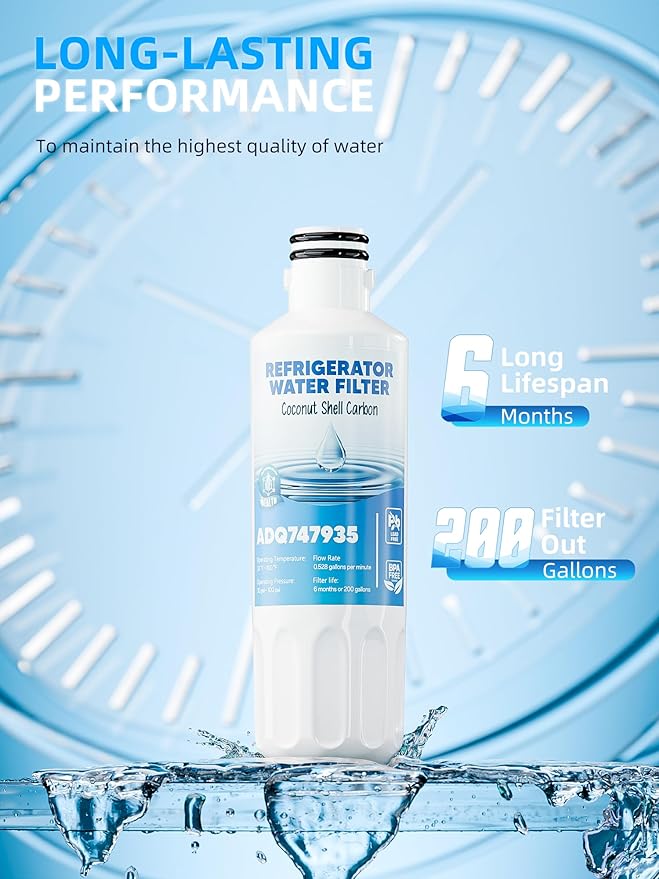 LT1000P Water Filter Replacement Fit for L-G Lt1000P/PC/PCS Compatible with L-G Models ADQ747935, ADQ74793501/02, MDJ64844601, LFXS26973S, LMXS30796S Water Filters, 4Packs By AVXBYR