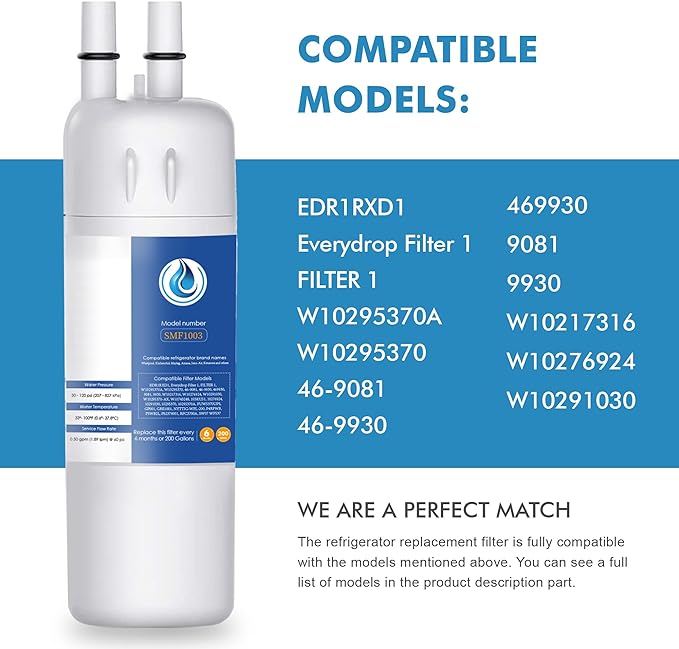 Replacement for EDR1RXD1, W10295370A, WHR1RXD1, Compatible with Kenmore 46-9081, 9081, 46-9930, 9930, P4RFWB, P8RFWB2L, W10276924, W10291030-2 Packs