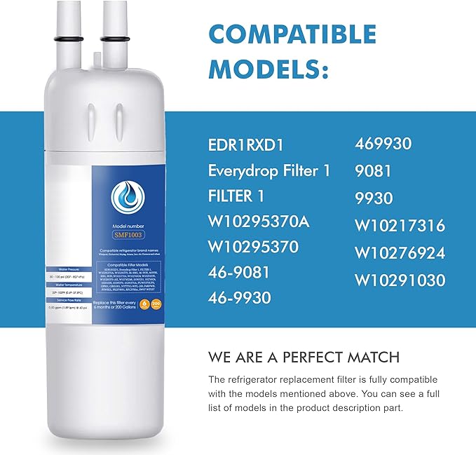 Replacement for EDR1RXD1, W10295370A, WHR1RXD1, Compatible with Kenmore 46-9081, 9081, 46-9930, 9930, P4RFWB, P8RFWB2L, W10276924, W10291030-3 Packs