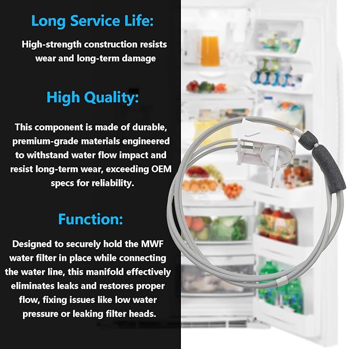 WR17X22066 Water Filter Manifold and Tubing Assembly Fits for GE Refrigerator,Refrigerator Water Filter Head And tube Assembly Replaces WR17X20862, WR17X11920, WR02X45209 WR17X22066
