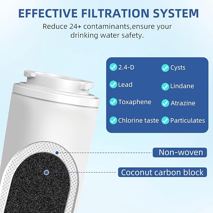 UKF8001 Water Filter Replacement for Kitchenaid, Whirlpool EDR4RXD1, Fiter 4, Fit Kitchen aid Refrigerator Krfc300ess01 wrx735sdhz00 wrx735sdhz01 UKF8001AXX-200, HDX FMM-2, 3 Filter SETFEEL