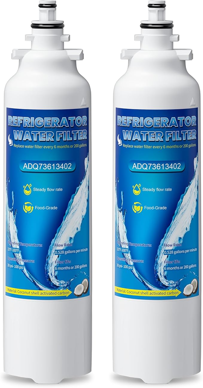 ADQ73613401 Water Filter Replacement for LG LT800P, LT800PC, ADQ736134, ADQ73613402, Kenmore 9490, Kenmore 46-9490, Pack of 2