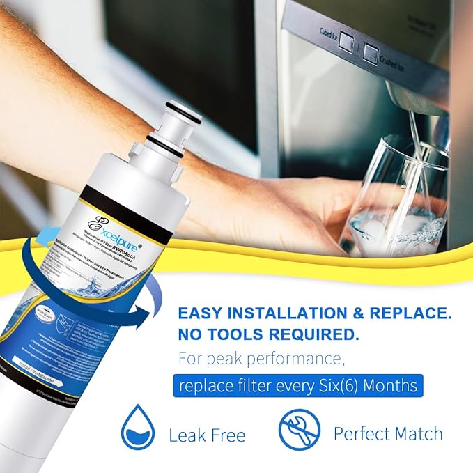 EXCELPURE 4396508 Refrigerator Water Filter Replacement for Whirlpool EDR5RXD1, 4396510, KitchenAid 4392857, EveryDrop FILTER 5, Kenmore 9010, NL240 LC400V WF285 R-9010 WF-NL300 WSW-1, RWF0500A, 3PACK
