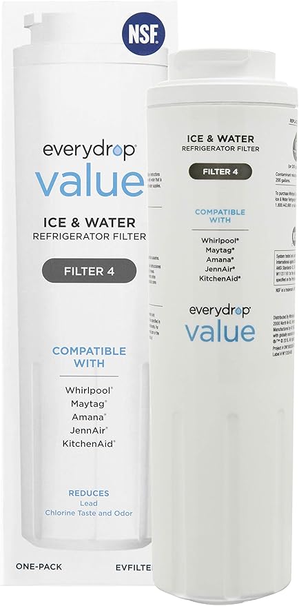 everydrop® Value by Whirlpool Ice and Water Refrigerator Filter 4, EVFILTER4, Single-Pack