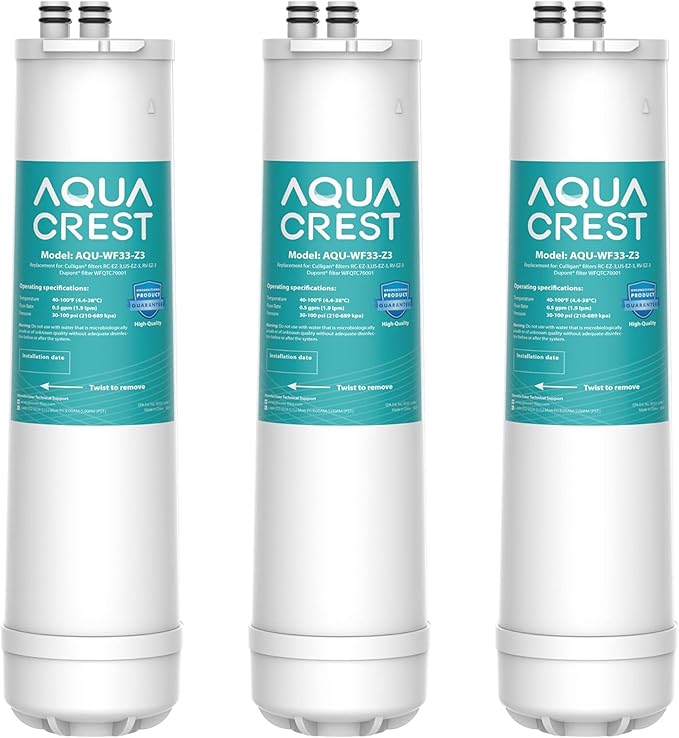 AQUACREST RC 3 EZ-Change Premium Under Sink Water Filter, Replacement for all Culligan EZ Change Water Filter Systems, Including RC-EZ-3, IC-EZ-3, US-EZ-3, RV-EZ-3, RC-EZ-1, RC-EZ-4, 200