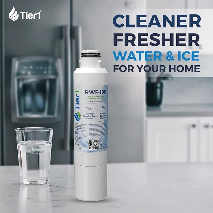 Tier1 RWF1011 DA29-00020B Refrigerator Water Filter | Replacement for Samsung HAF-CIN, WF294, FMS-2 Fridge Filter - Up to 12 Months Supply | Easy Install | Odor Control | Great Tasting Water (2-pk)