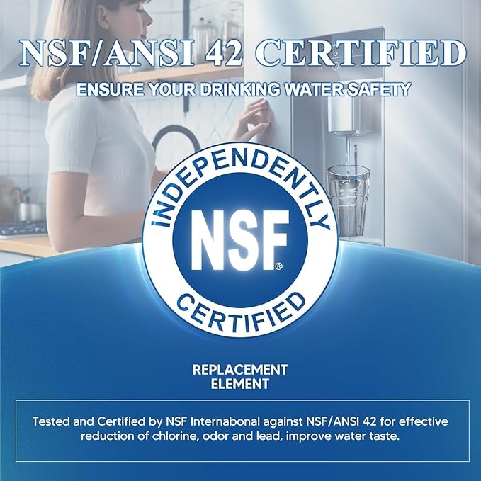 Water filter replacement, Compatible with EDR1RXD1, EDR1RXD1B, W10295370, Filter 1, KAD1RXD1, P4RFKB2, P8RFWB2L, 46-9930,46-9081 1PACK