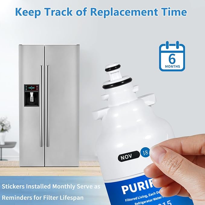 3 Pack ADQ73613401 Refrigerator Water Filter, Compatible with LG LT800P, LT800PC, ADQ736134, ADQ73613402, LSXS26326S, LSXS26366S, LMXS30776S, LSXS26366D, LMXC23746S, 46-9490, 469490, 6 Month
