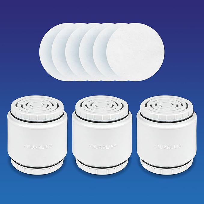 Aquabliss SFC500 Filter Cartridges 3pcs & 30pc Pack of Sediment Pads (Exclusive Bundle)