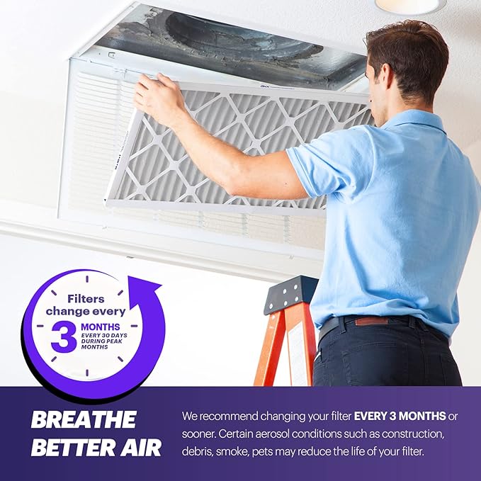 BNX TruFilter 20x20x1 Air Filter MERV 8 (4 Pack) - MADE IN USA – Dust & Pet Defense Electrostatic Pleated Air Conditioner HVAC AC Furnace Filters for Dust, Pet, Mold, Pollen MPR 600 – 700 & FPR 5