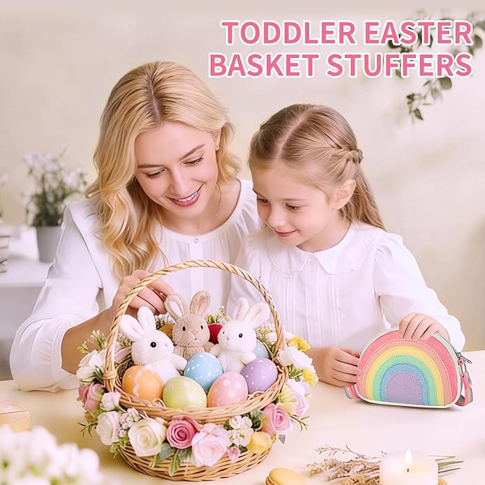 Toddler Purse Easter Basket Stuffers Gifts for Kids: 2 3 4 5 6 7 8 Year Old Girl Birthday Gift, Rainbow Crossbody Bag