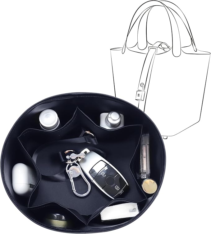 Silky Bag Insert Fit for Hermes Picotin 18/22, Silky Purse Organizer, Lightweight and Silk Touch (Fits PC22, Blue Nuit)