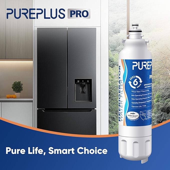 PUREPLUS LT800P NSF/ANSI 53&42 Certified Replacement for LG ADQ73613401, Kenmore 469490, 9490, ADQ73613402, ADQ736134, LSXS26326S LMXC23746S, LT120F, Refrigerator Water and Air Filter Combo, 1Pack