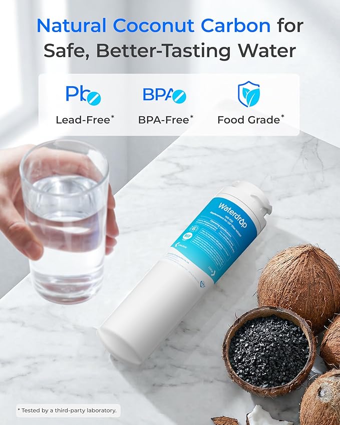 Waterdrop MSWF Refrigerator Water Filter, Replacement for GE® MSWF, 101820A, 101821B, RWF1500A, NSF 42&372 Certified, Pack of 3