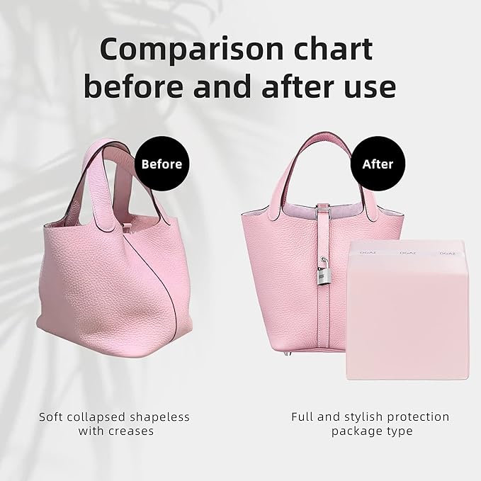 DGAZ Purse Pillow Shaper Insert For picotin Bags,Luxury Handbag Tote Shapers, Memory Foam(Pink,PC31)