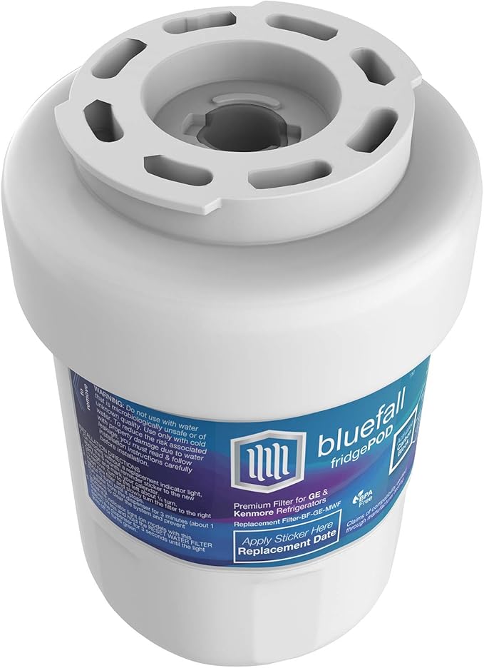 BlueFall Compatible MWF Water Filters for GE Refrigerators, NSF 42 Replacement for SmartWater MWFP, MWFA, GWF, HDX FMG-1, WFC1201, RWF1060, 197D6321P006, Kenmore 9991, 3 Pack