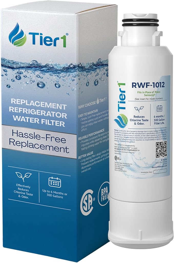 Tier1 RWF1012 DA97-17376B Refrigerator Water Filter | Replacement for Samsung HAF-QIN/EXP, DA97-08006C, RS27T5200SR | Fridge Filter Lasts Up To 6 Months | Easy Install | Great Tasting Water