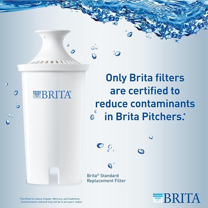 Brita Standard Water Filter, Standard Replacement Filters for Pitchers and Dispensers, BPA Free - 2 Count