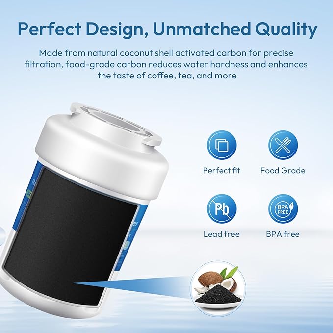 Water Filter Replacement for GE® MWF®, SmartWater® MWFP, MWFINT, MWFA, GWF, HDX FMG-1, 9991, GSE25GSHECSS, WFC1201, GSE25GSHECSS, WFC1201 Water Filter, 3 Pack