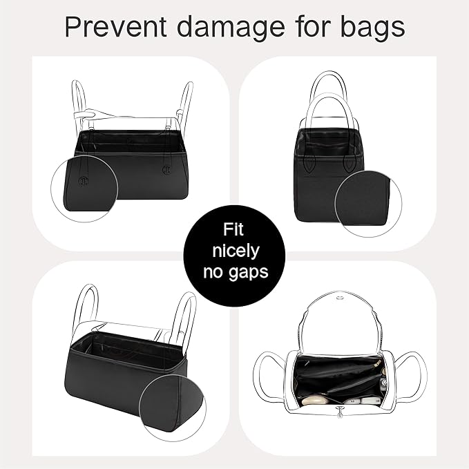 Silky Bag Insert Fit for Hermes Lindy 19/26, Silky Purse Organizer, Lightweight and Silk Touch (Fits Lindy 26, Black)
