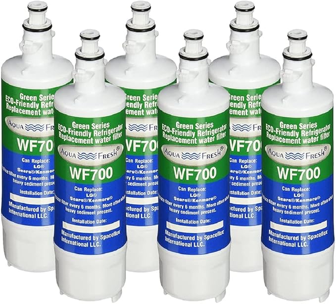 Aqua Fresh ADQ36006101 Replacement Water Filter for LG LT700P, 9690, ADQ36006102, RFC 1200A, 46-9690 469690, ADQ36006101-S, LFXS30766S, WSL-3, FML-3 Refrigerator (6 Pack)